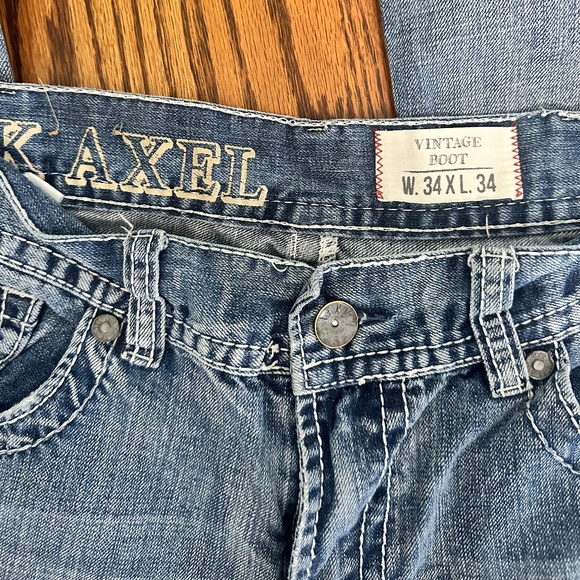 TK Axel Jeans 34x34 Vintage Boot Cut Blue Denim Weston - Picture 2 of 7